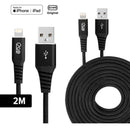 Cabo Carregador i2GO Lightning para iPhone – USB-A Reforçado com Nylon Trançado – Preto